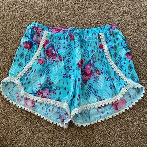 Girls Floral and Tribal Pattern Shorts